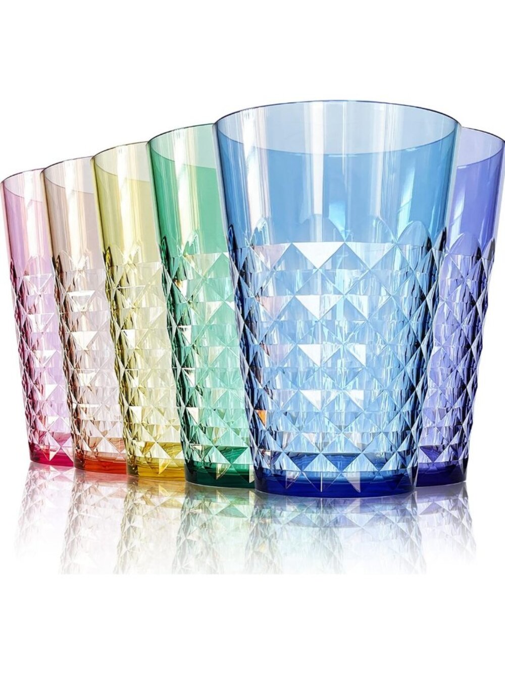 Unbreakable 32 oz Iced Tea Tumblers - Set of 6 BPA-Free Acrylic Glasses